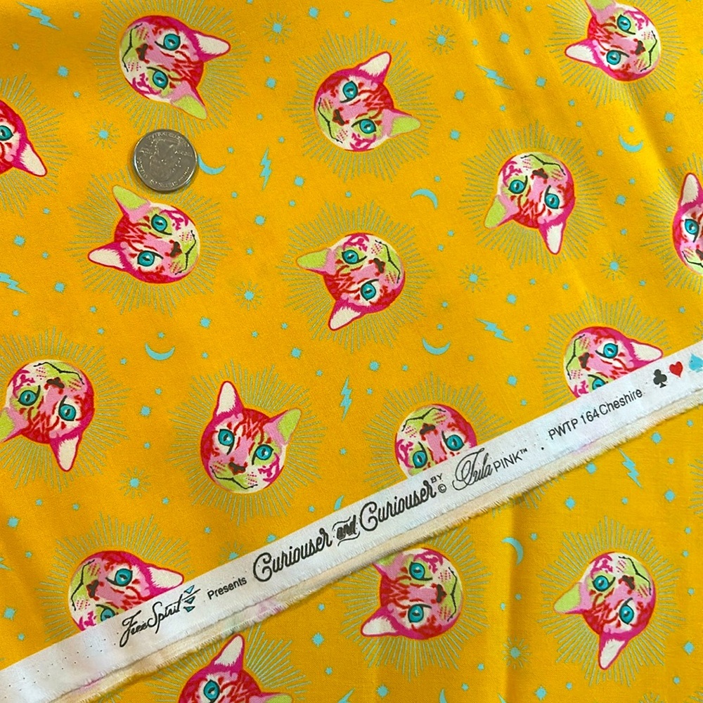Tula Pink Cheshire from Curiouser and Curiouser. Half yard